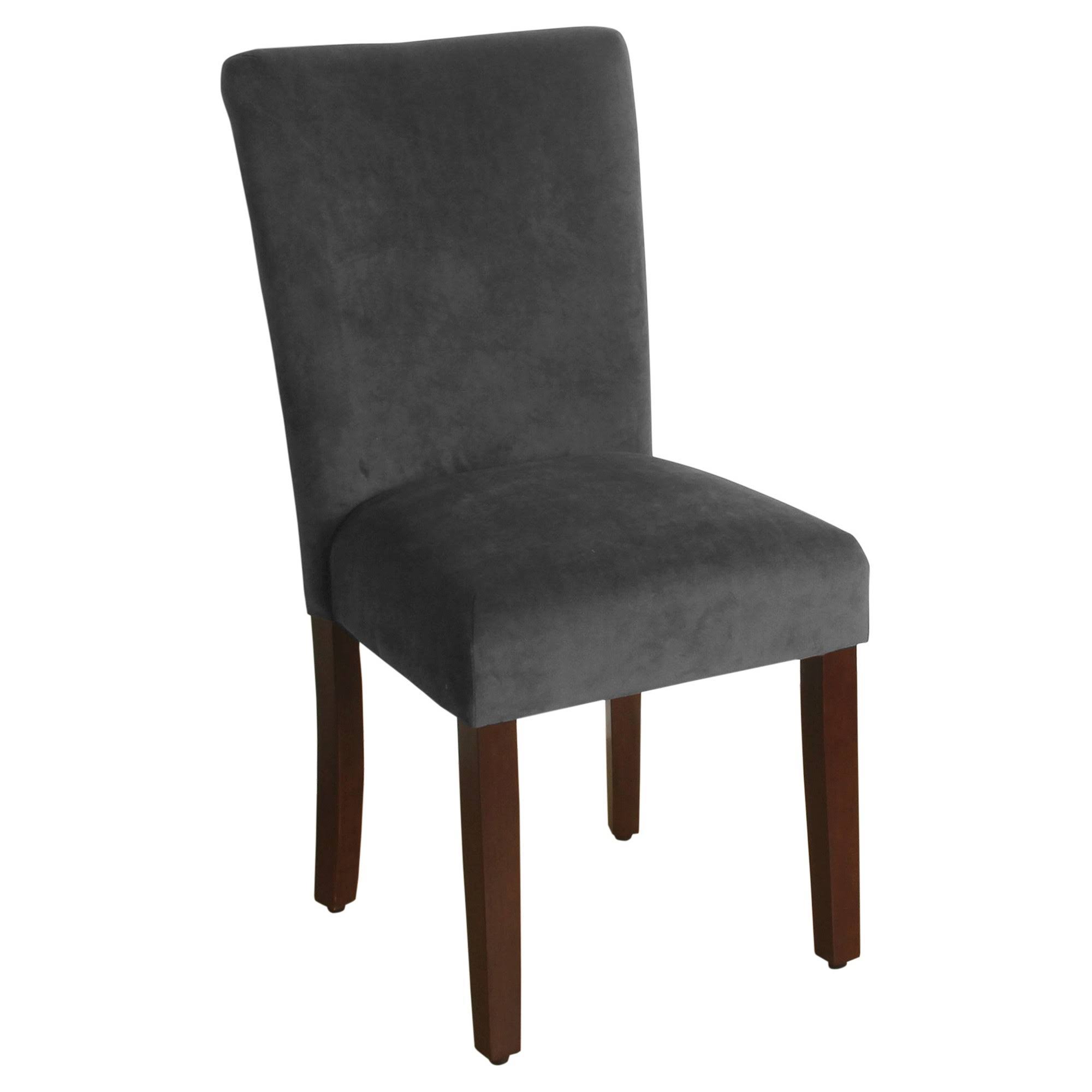 HomePop Velvet Parson Dining Chair, Gray 2 pack WGL1s