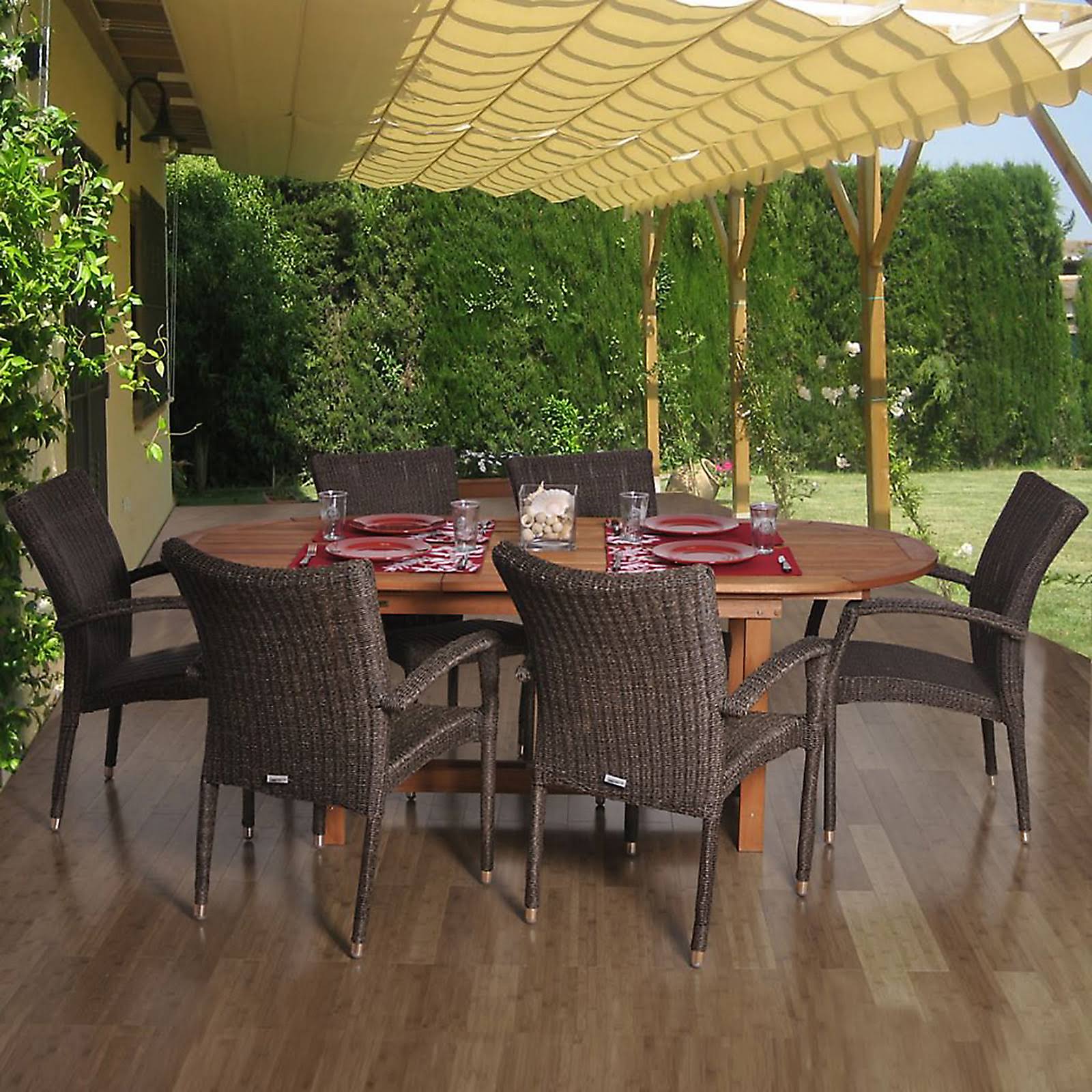 Amazonia LeMans Deluxe 7Piece Patio Dining Set WGL1s