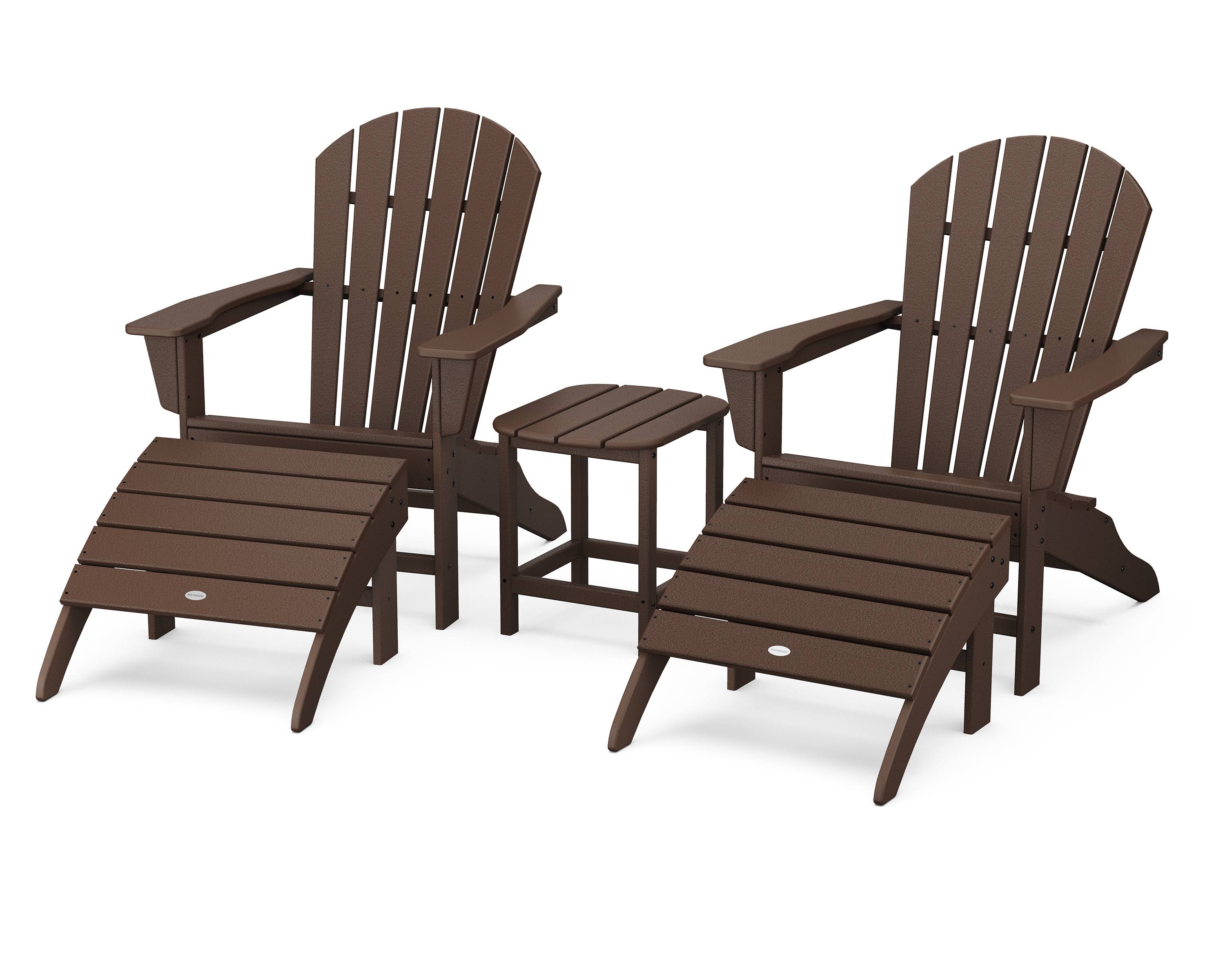 POLYWOOD South Beach Adirondack Chair 5-Piece Set In Mahogany - WGL-1-s