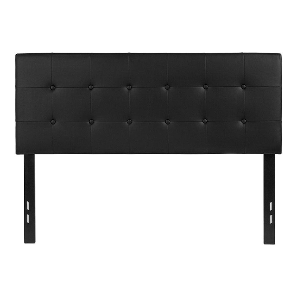 Offex Lennox Tufted Upholstered Full Size Headboard in Black Vinyl WGL1s