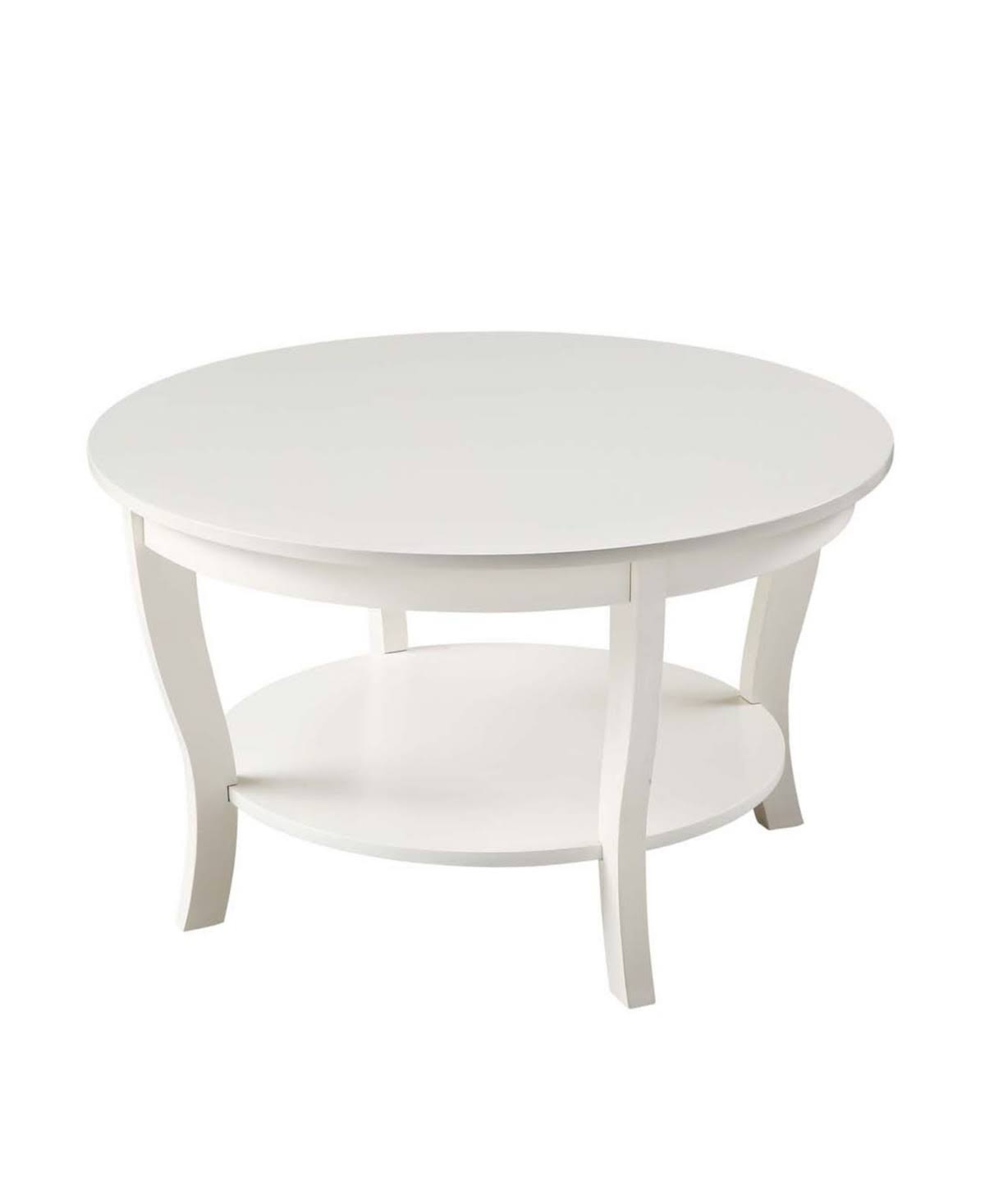 Convenience Concepts American Heritage Round Coffee Table , White WGL1s