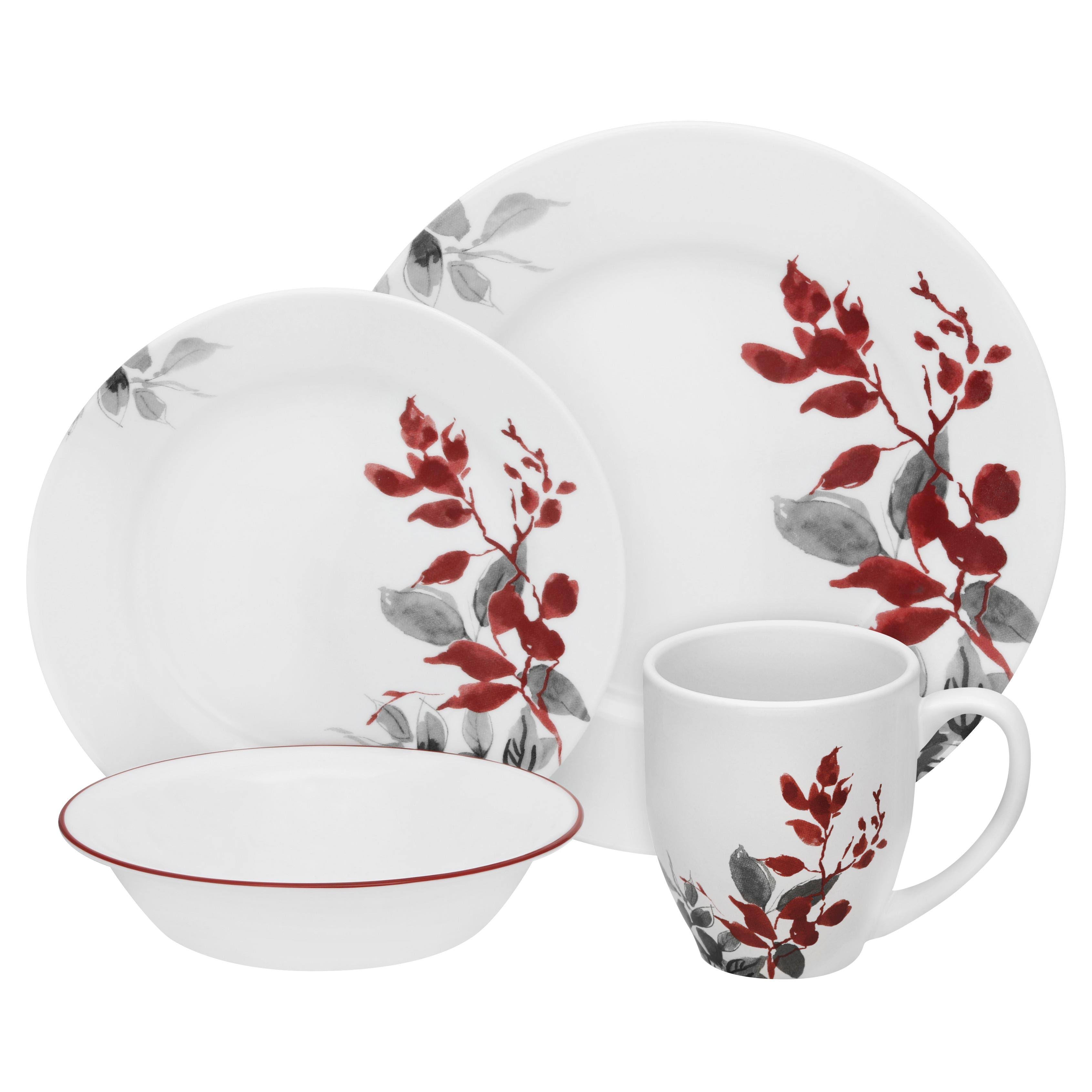 Corelle Boutique Dinnerware Set, Kyoto Leaves, 16 Pieces WGL1s