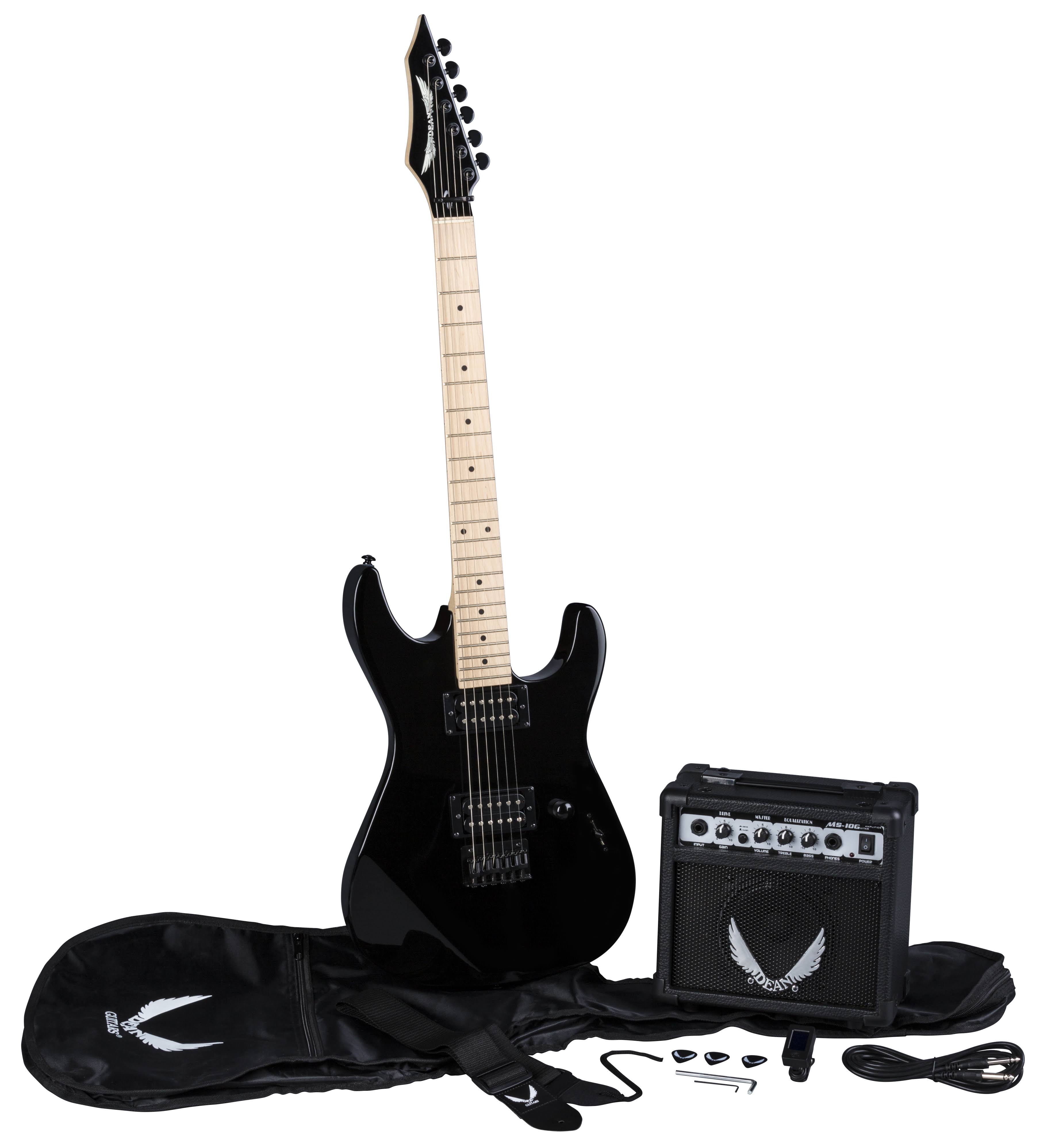 Custom Zone Electric Guitar Pack, Classic Black petsdu