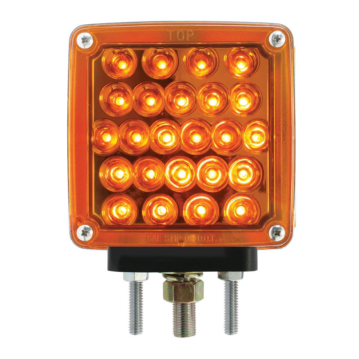 Grand General 77621 Amber/Red 4.5 Pearl Square Double Face LED Pedestal ...