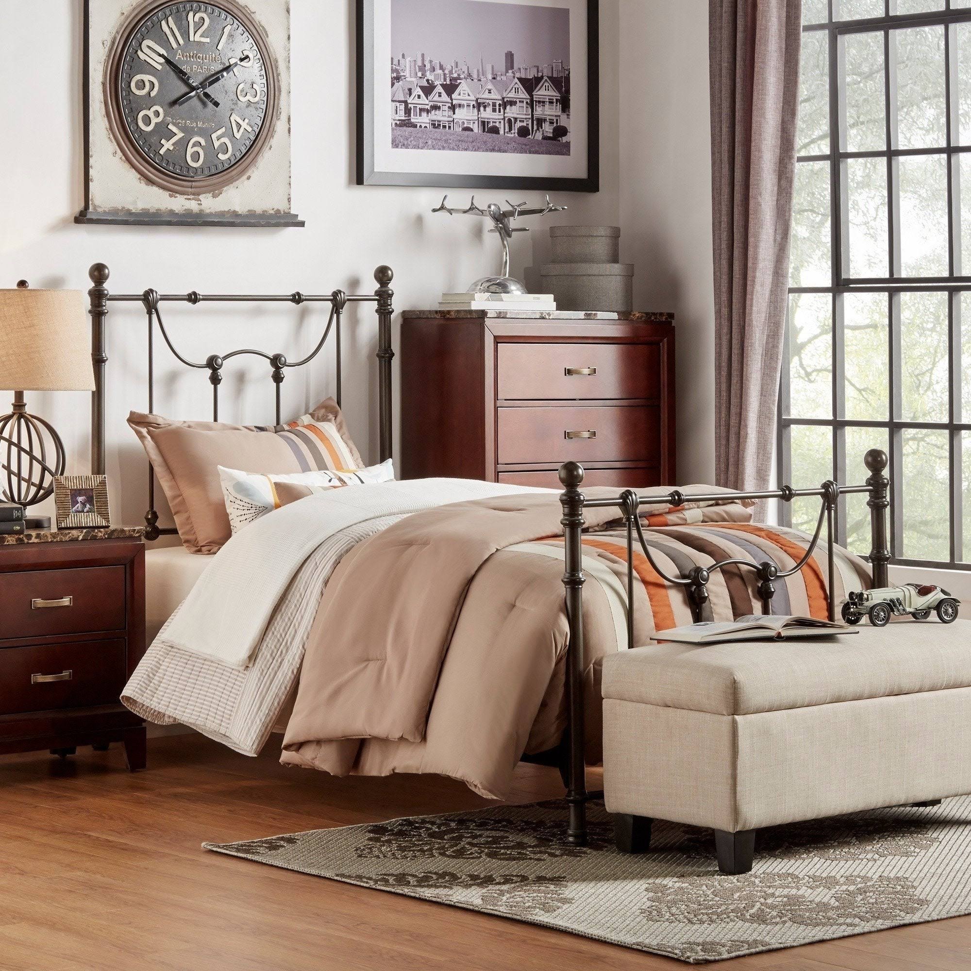 Bellwood Victorian Iron Metal Bed by iNSPIRE Q Classic (Bronze Twin