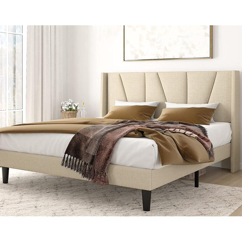 Upholstered Platform Bed With Wingback, Amolife Bed Frame Instructions