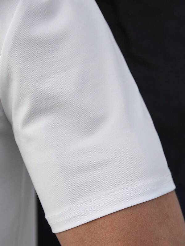 Men Solid Notched Neck Tee