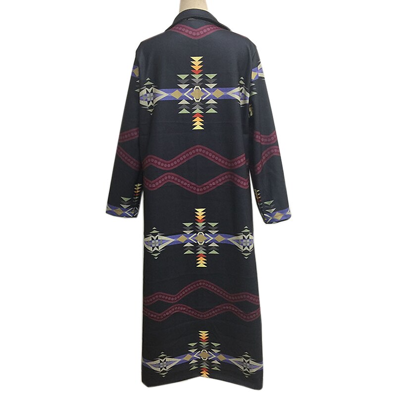 Women's Winter Coat Long Overcoat Single Breasted Lapel Pea Coat Thermal Warm Windproof Trench Coat with Pockets Retro Print Outerwear Fall Outerwear Long Sleeve Black