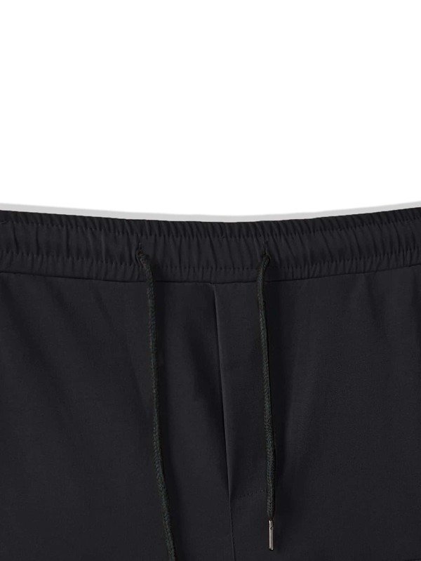 Men Flap Pocket Drawstring Waist Cargo Pants