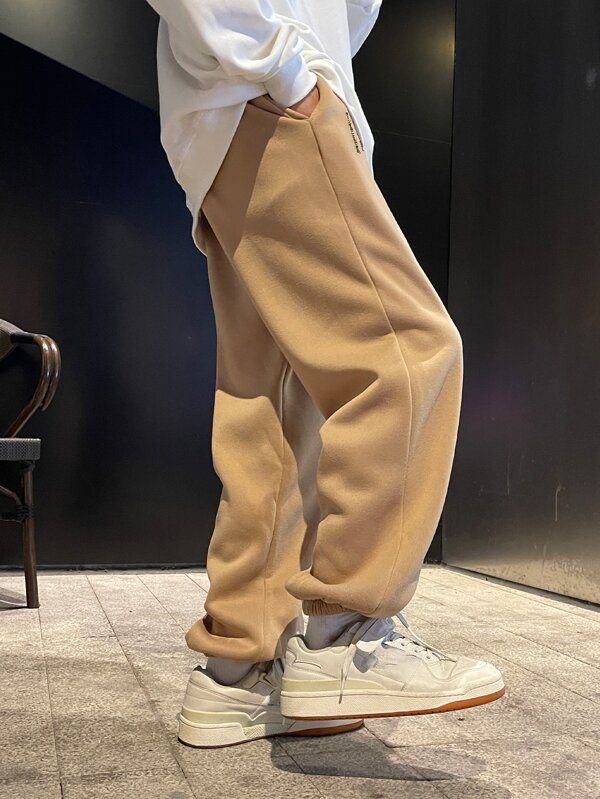 Men Japanese Character Graphic Drawstring Waist Sweatpants