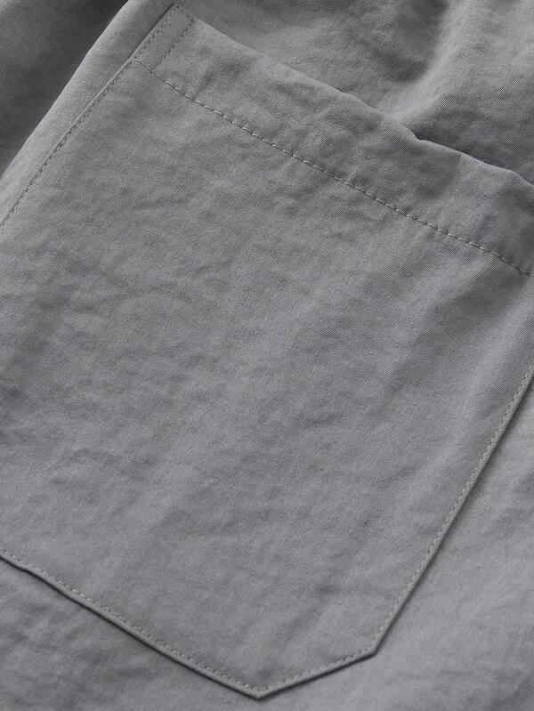 Men Drawstring Waist Straight Leg Pants