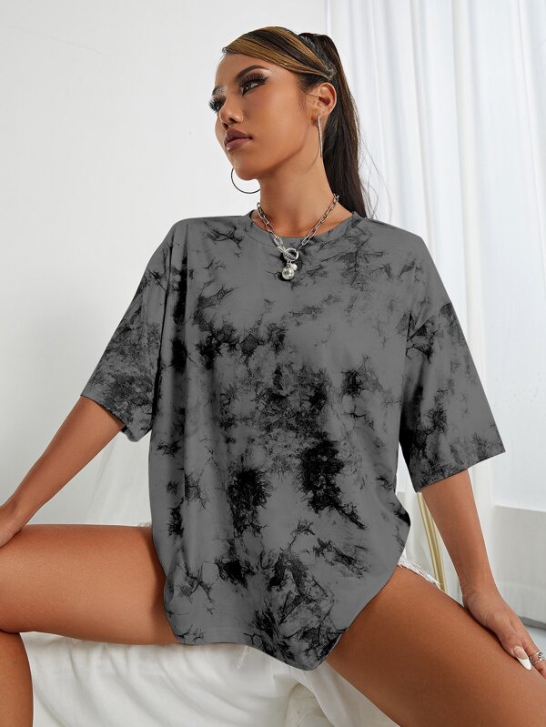 Tie Dye Drop Shoulder Oversized Tee