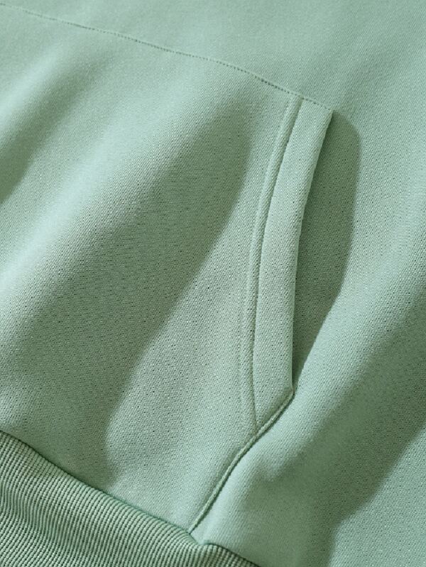 Solid Thermal Lined Drawstring Hoodie