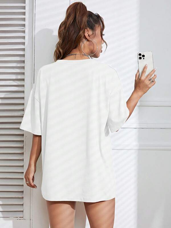 Cattle & Slogan Graphic Drop Shoulder Tee