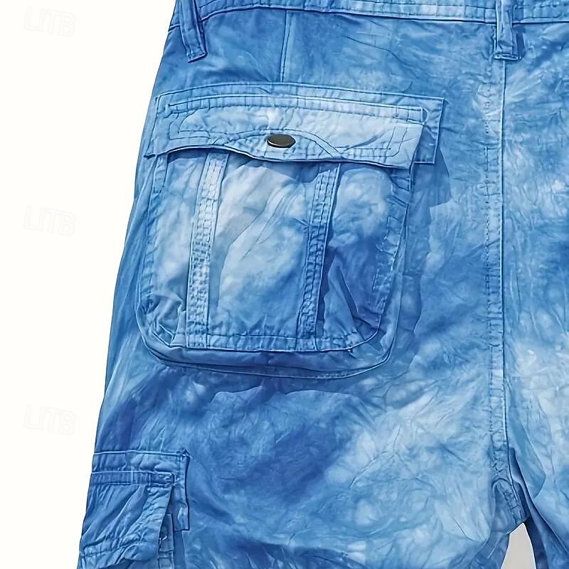 Men's Cargo Shorts Casual Shorts Zipper Pocket Tie Dye Breathable Soft Casual Weekend Fashion Streetwear