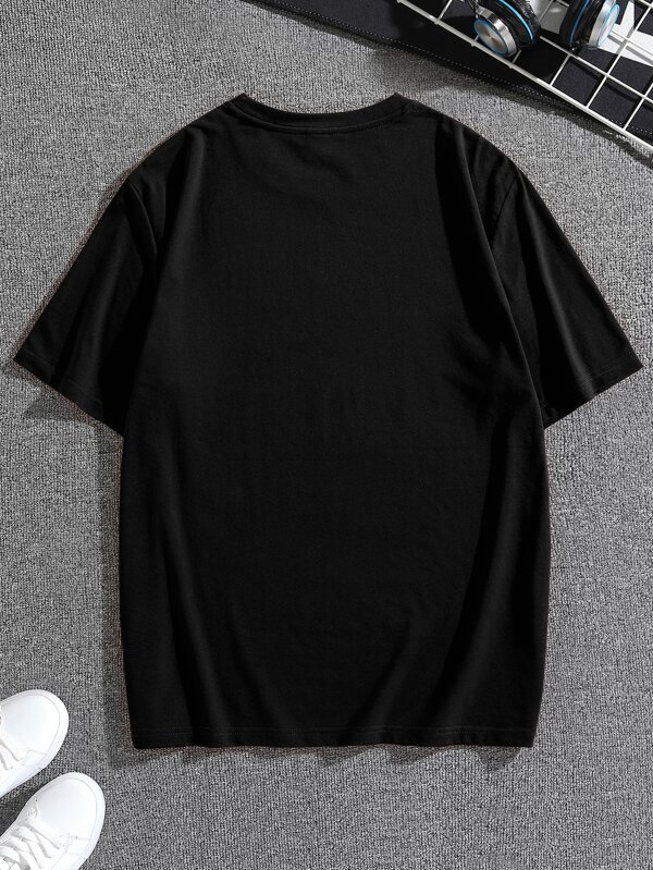 Men Tape & Letter Graphic Tee