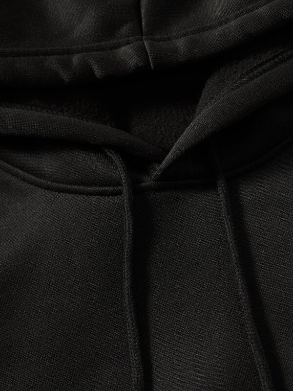 Basics Men Kangaroo Pocket Drawstring Thermal Hoodie