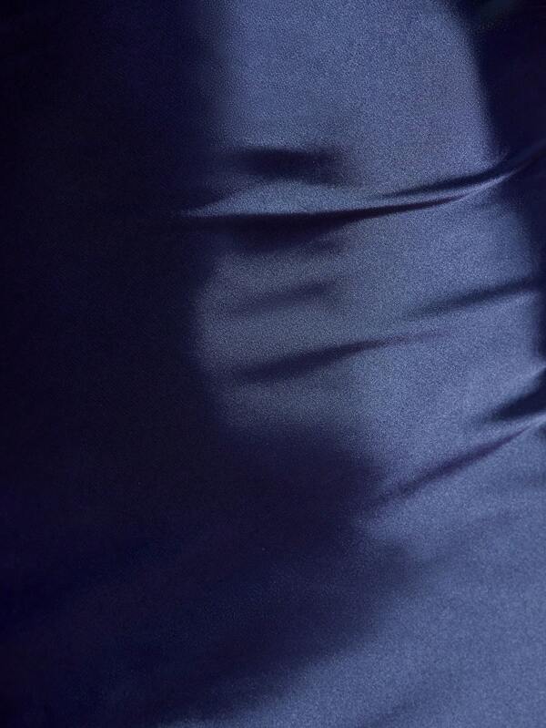 Belle Split Thigh Crisscross Backless Cowl Neck Cami Dress