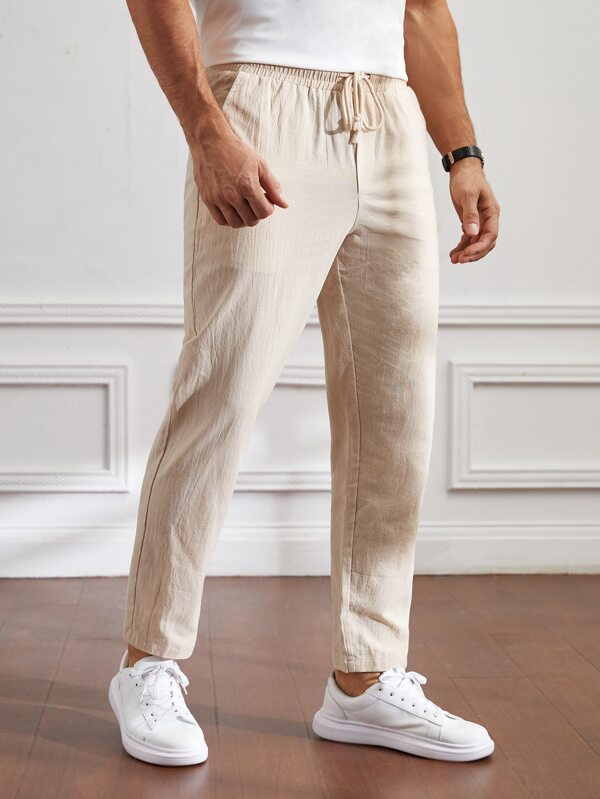 Basics Men Cotton Drawstring Waist Pants