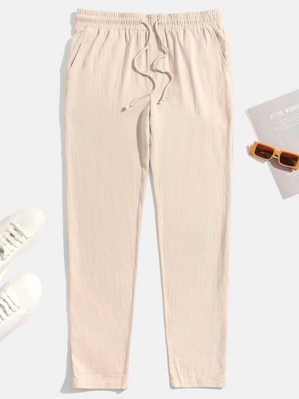 Basics Men Cotton Drawstring Waist Pants