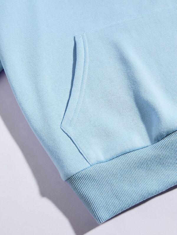 Kangaroo Pocket Solid Thermal Lined Hoodie