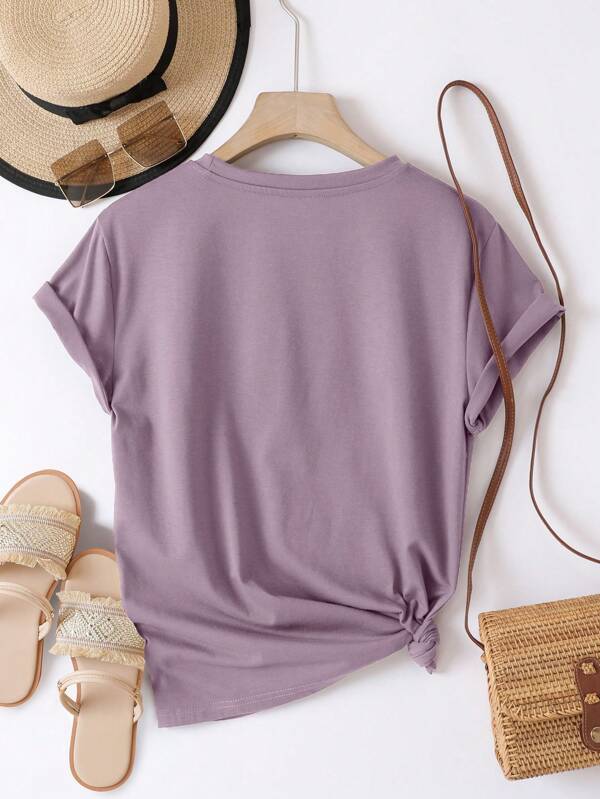 Essnce Solid Round Neck Tee