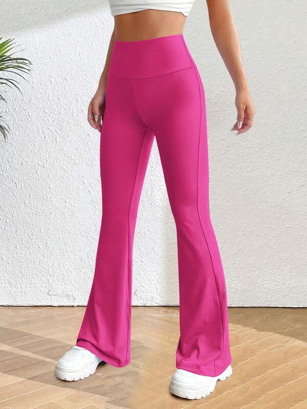 Wide Waistband Flare Leg Pants