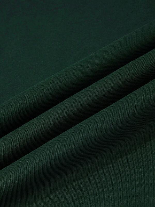 Men Colorblock Raglan Sleeve Drawstring Thermal Lined Hoodie