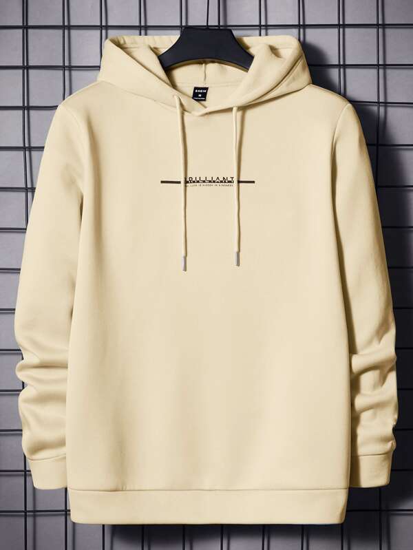 Men Letter Graphic Drawstring Hoodie