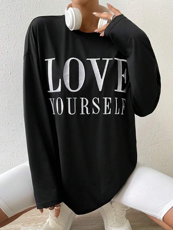 Letter Graphic Drop Shoulder Tee