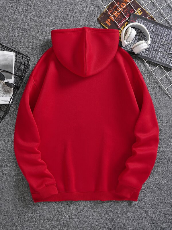 Men Drawstring Thermal Lined Hoodie