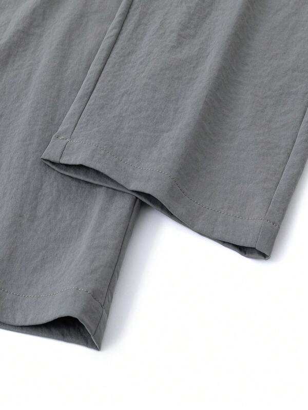 Men Drawstring Waist Straight Leg Pants