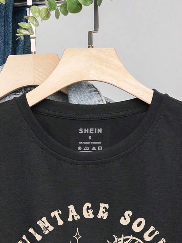 Mushroom And Letter Graphic Tee