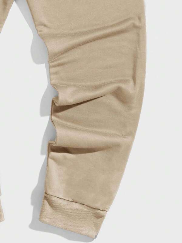 Men Letter Graphic Drawstring Waist Sweatpants