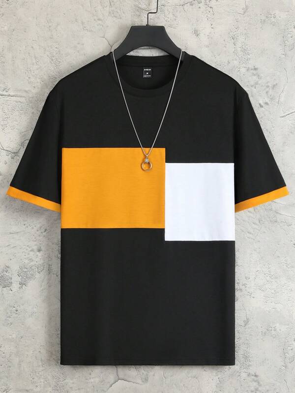 Men Color Block Tee