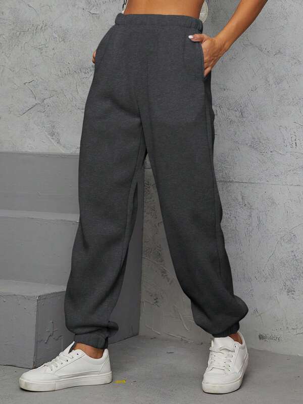 Solid Slant Pocket Sweatpants