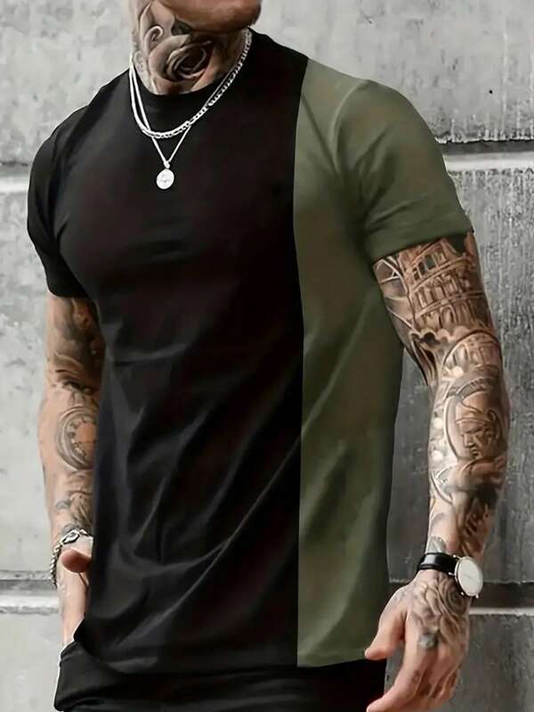 Men Colorblock Tee