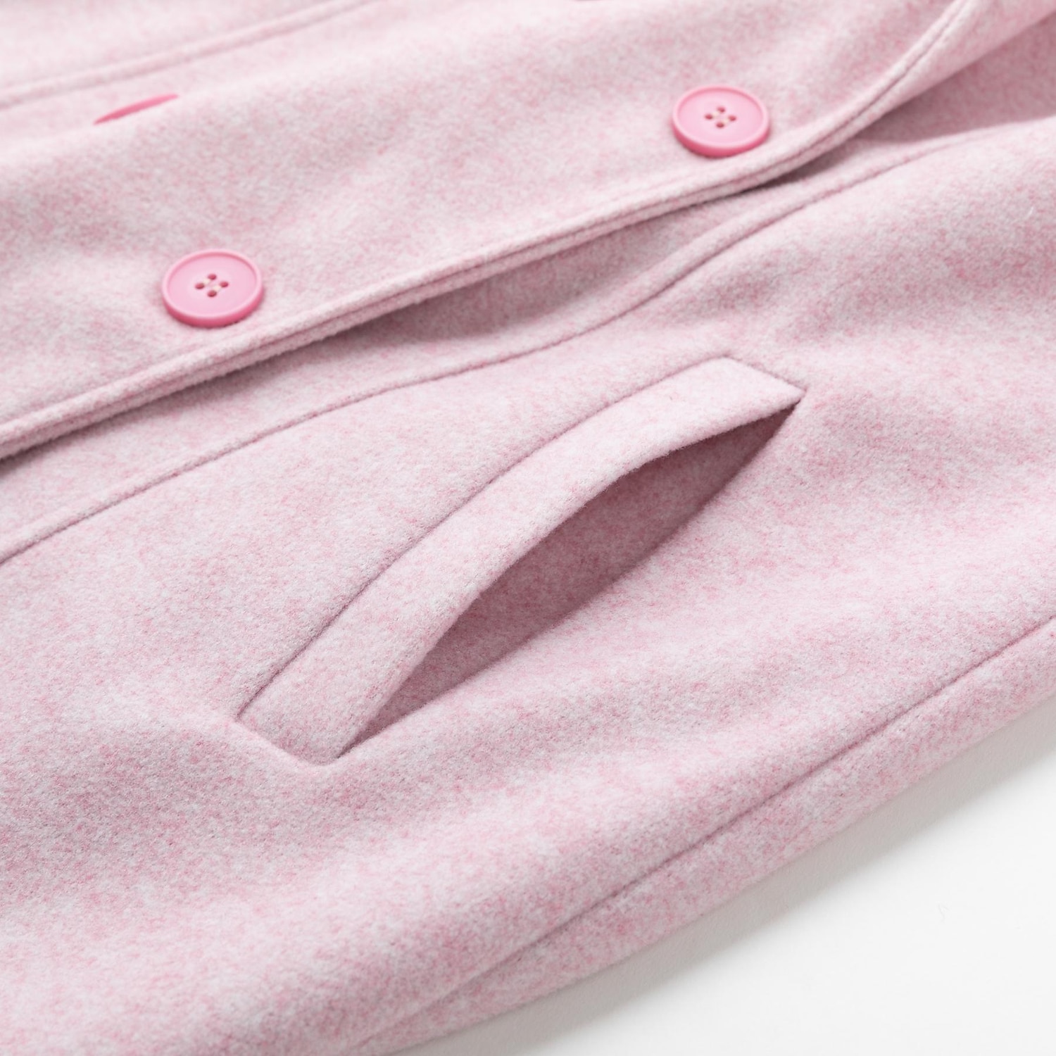 Women's Wool Blend Coat Winter Coat Long Overcoat Double Breasted Lapel Pea Coat Thermal Warm Windproof Trench Coat with Pockets Sping Elegant Slim Fit Lady Jacket Fall Long Sleeve Gray Pink