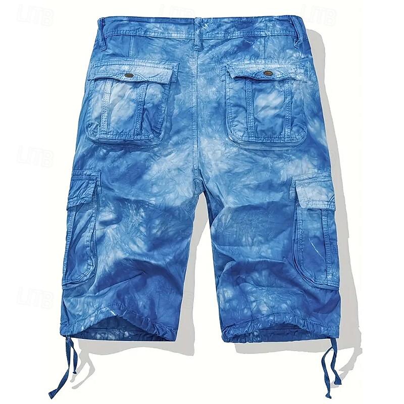 Men's Cargo Shorts Casual Shorts Zipper Pocket Tie Dye Breathable Soft Casual Weekend Fashion Streetwear