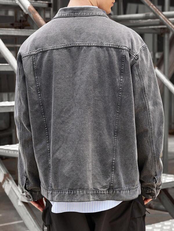 Men Flap Pocket Denim Jacket