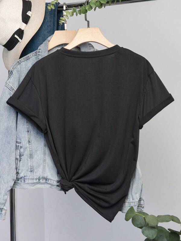 Mushroom And Letter Graphic Tee