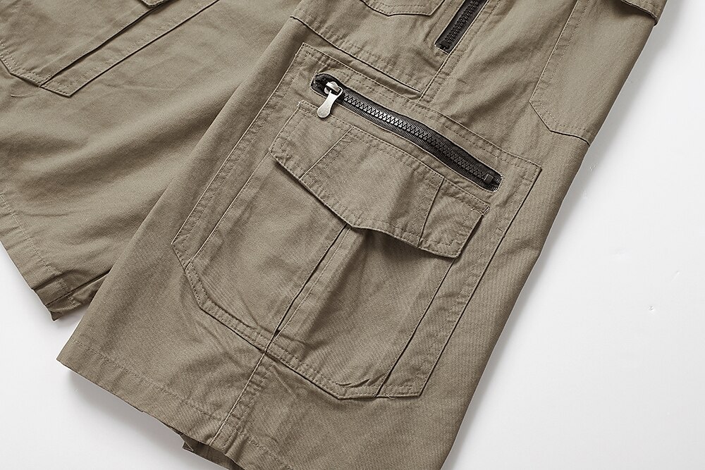 Men's Tactical Shorts Cargo Shorts Zipper Pocket Multi Pocket Plain Comfort Wearable Calf-Length Casual Daily Holiday 100% Cotton Sports Fashion