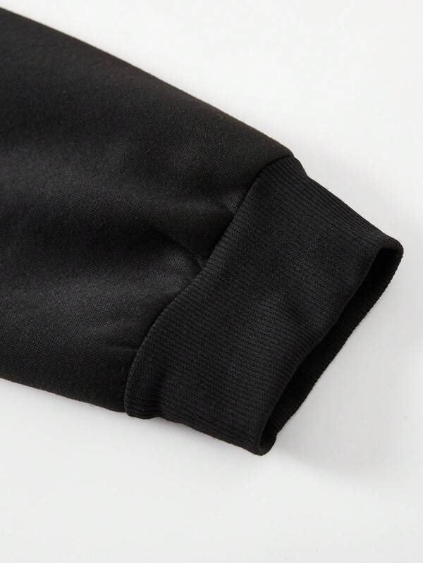 Men Plus Solid Thermal Lined Sweatshirt