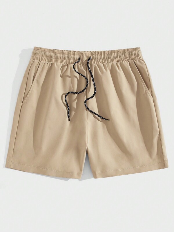 Basics Men Drawstring Waist Solid Shorts