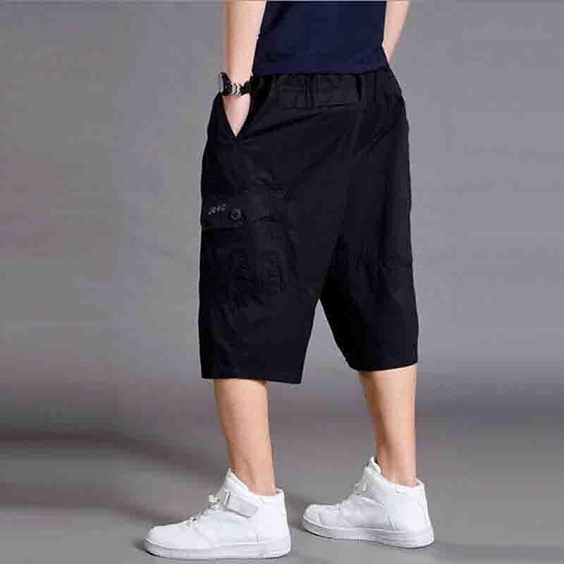 Men's Cargo Shorts Work Shorts Capri Pants Drawstring Elastic Waist Plain Wearable Calf-Length Outdoor Daily Going out 100% Cotton Fashion Classic Army