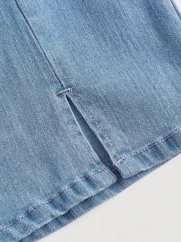 MOD Split Hem Tube Denim Dress