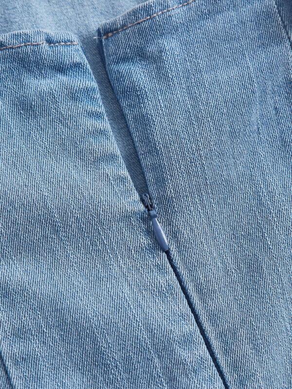 MOD Split Hem Tube Denim Dress