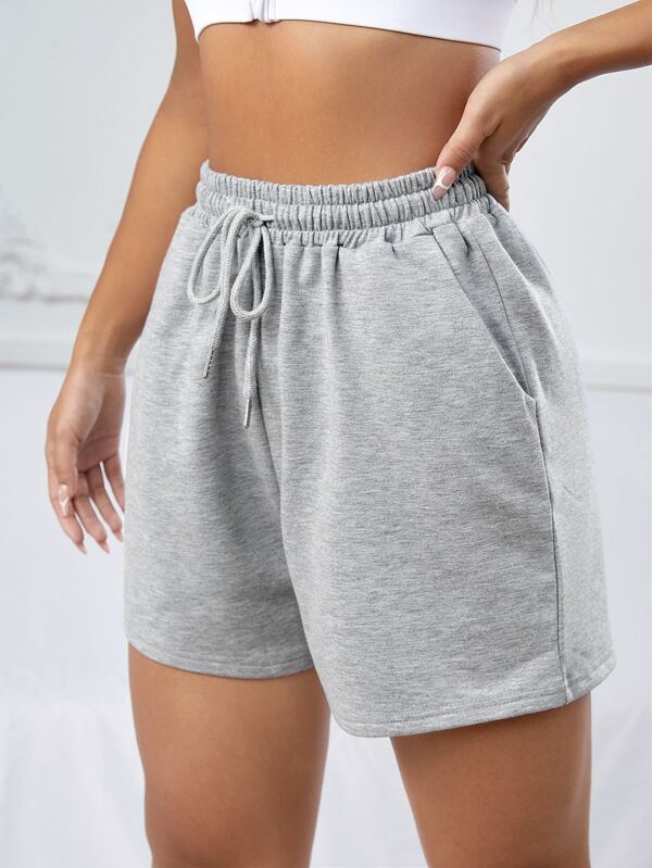 Yoga Basic Drawstring Waist Sports Shorts