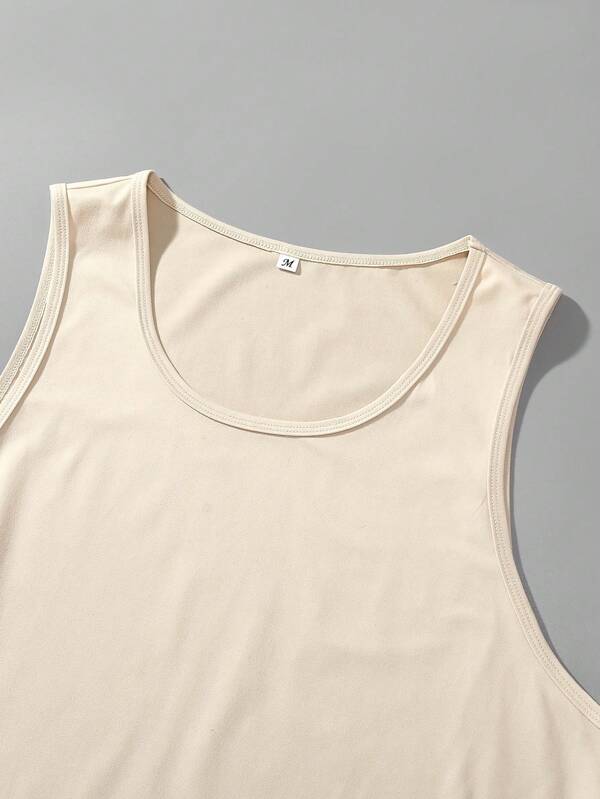 Men Solid Tank Basic Top