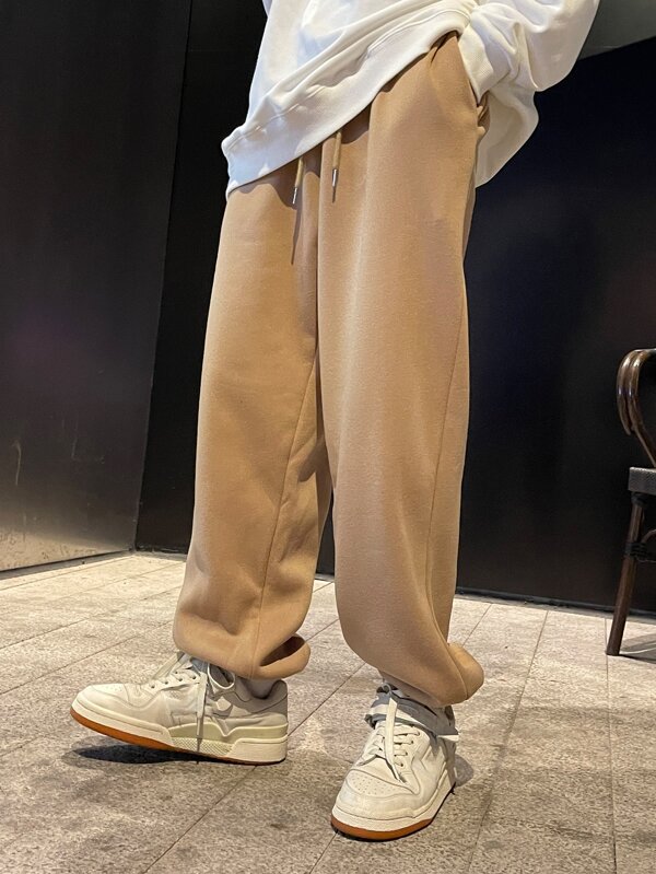 Men Japanese Character Graphic Drawstring Waist Sweatpants